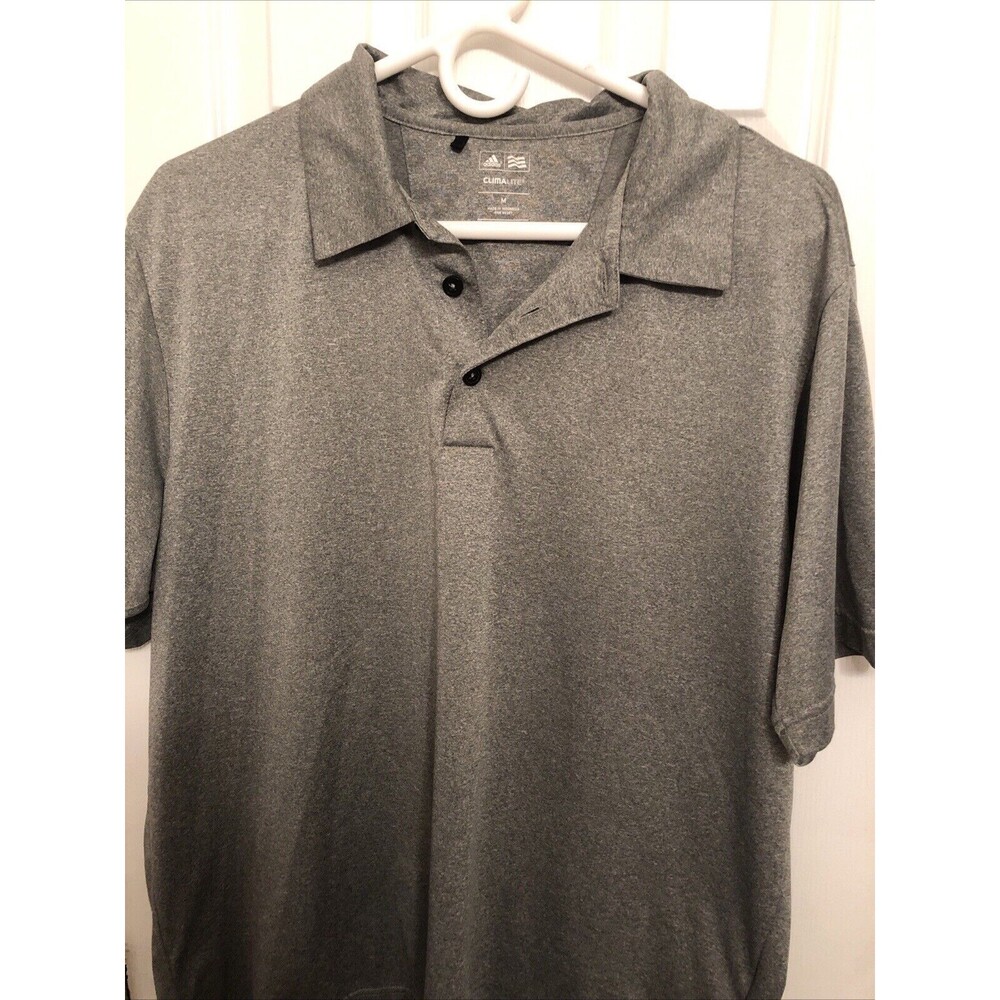 Adidas Golf ClimaLite Shirt Gray Medium Polo‎ Short Sleeve Exc. Cond.